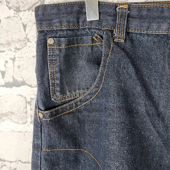 Vintage Mecca Denim Jorts Shorts  Y2K Dark Wash Streetwear Skater Size 38 - Picture 5 of 13